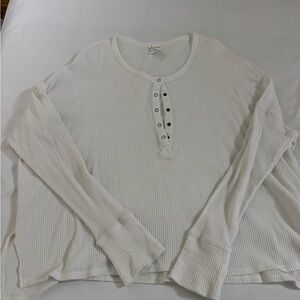 Aerie White Waffle Knit Top